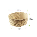 ANNO Round Mini Bamboo Leaf Basket 3oz D:2.8in H:0.8in - 50 pcs ANNO Round Mini Bamboo Leaf Basket 3oz D:2.8in H:0.8in - 50 pcs